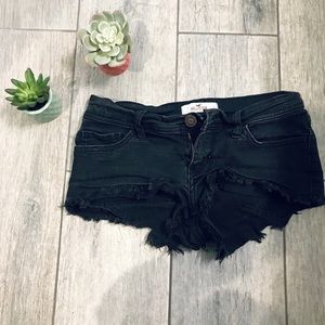 Black jean shorts